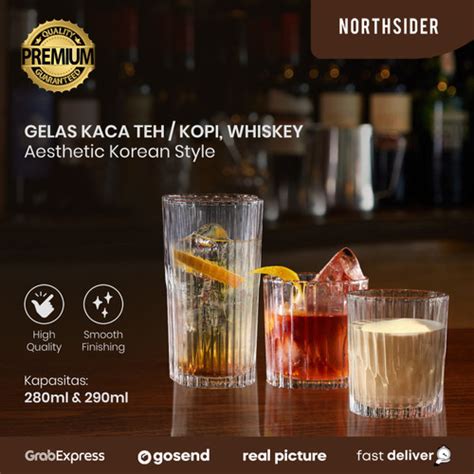 Promo Gelas Kaca Kopi Teh Liquor Minuman Juice Aesthetic Korean Style