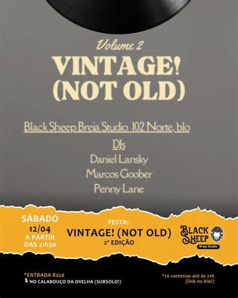 Festa Vintage Not Old Edi O Na Black Sheep Breja Studio Em