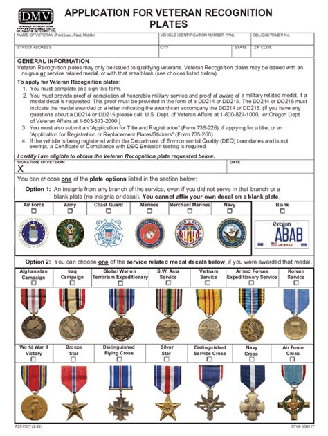 Oregon Dmv Veteran Plates Fill Out Sign Online DocHub