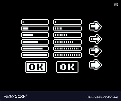 Pixel Art Ui Elements Royalty Free Vector Image