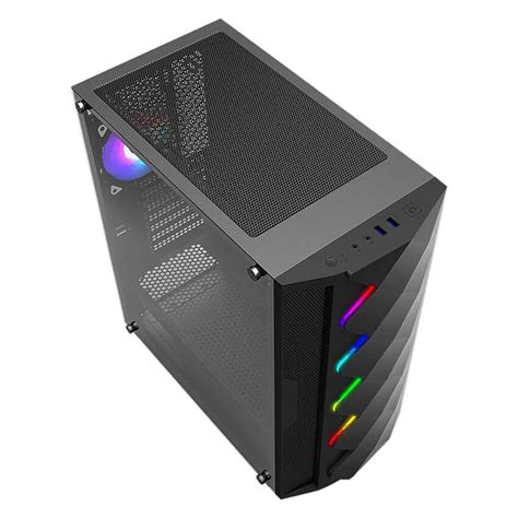 Gabinete Gamer Magnum Tech Mt Gm Atx Sin Fuente Led Rgb Frontal