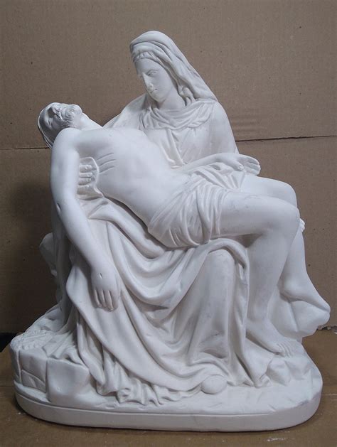 Imagem Nossa Senhora Piet Escultura Sra Pieta Gesso Cru Elo