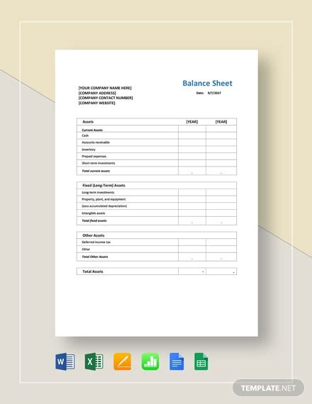 Balance Sheet Format - 21+ Free PDF Documents Download