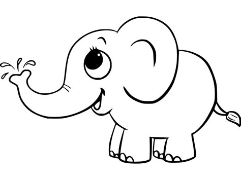 Dibujos de Imagen de Elefante Bebé para Colorear para Colorear Pintar