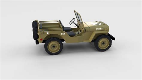 Full W Chassis Jeep Willys Mb Military Desert Rev D Model Cgtrader