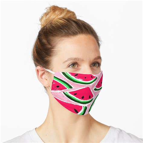 Watermelon Print Face Mask Colorful Fruit Design