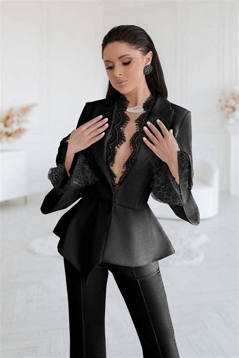 Black Pantsuit For Women Black Formal Suit Set For Women Black