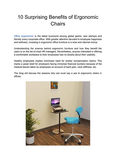 10 Surprising Benefits Of Ergonomic Chairs by opusfurniture - Issuu