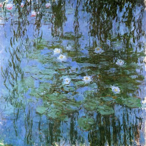 Water-lilies blue 1915 Painting by Claude Monet - Pixels