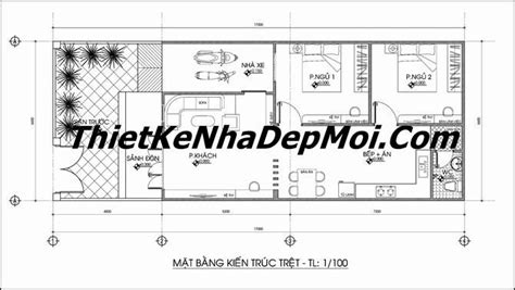 Bản Vẽ Xây Nhà ống Cấp 4 Mặt Tiền 6m X 15m Kích Thước Xây Dựng Anh Tùng