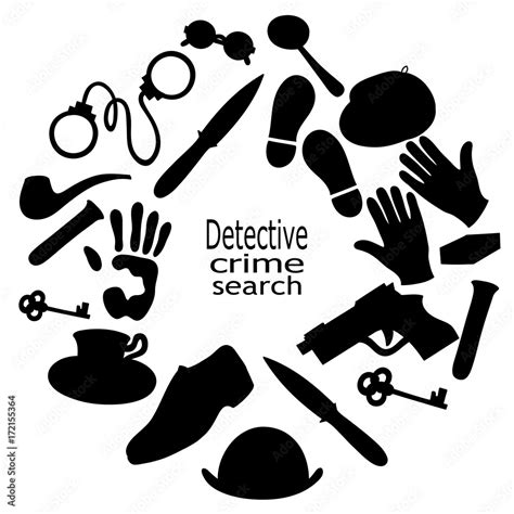 Cartoon cute black doodles hand drawn Detective and criminal illustration. Vector Stock Vector ...