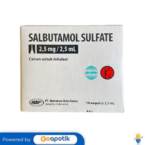 Jual SALBUTAMOL SULFATE MAHAKAM 1 MG ML INHALASI 2 5 ML BOX 10 AMPUL