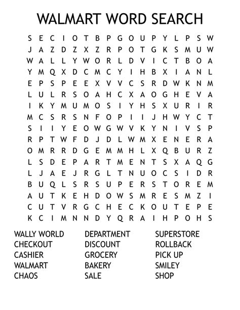 Walmart Word Search Wordmint