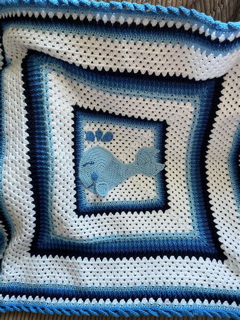 Crochet Whale Appliqué Baby Blanket - Etsy