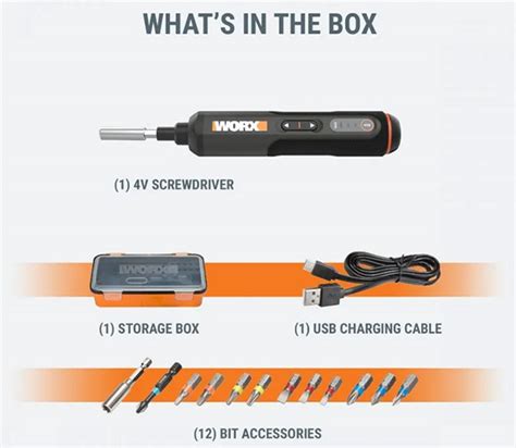 New Worx 4V Cordless Screwdriver WX240L Charges via USB-C