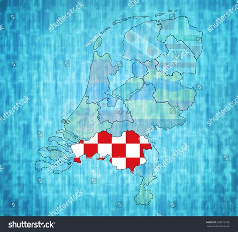 North Brabant Flag On Map Borders Stock Illustration 398018185 ...