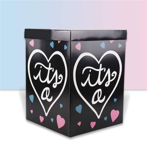 Large Gender Reveal Box And Balloons Gender Box With Blue Etsy