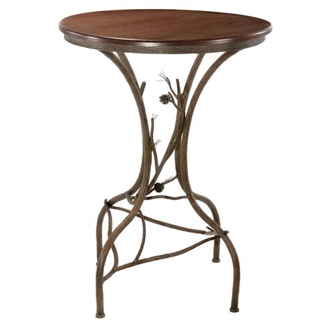 Forged Wrought Iron Bar Table Pine Iron Accents