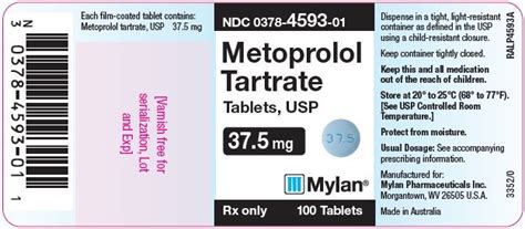 Metoprolol - FDA prescribing information, side effects and uses