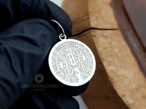 Medalha De S O Bento Em Prata Joias Personalizadas