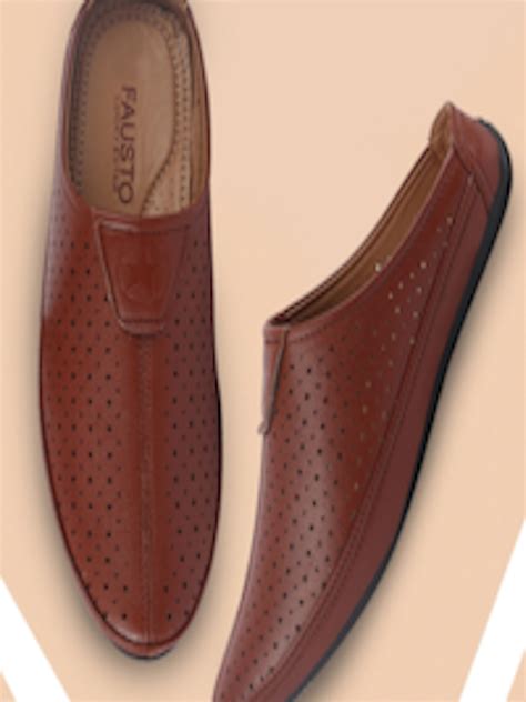 Buy Fausto Men Lightweight Slip On Perforations Pu Mojaris Casual Shoes For Men 21524526 Myntra