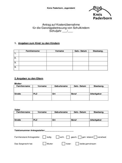 Ausf Llbar Online Antrag Auf Kostenbernahme Fax Email Drucken Pdffiller