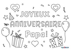 Coloriages Joyeux Anniversaire Papa Coloriages Gratuits à Imprimer