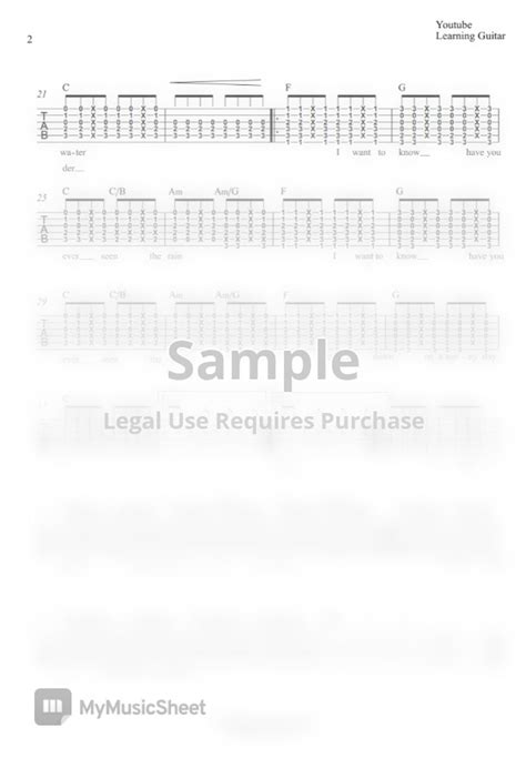 Creedence Clearwater Revival Have You Ever Seen The Rain Guitar Rhythm Tab Tab By Learning