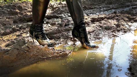 High Heels Boots In Mud High Heels Boots Muddy Wet Boots Test Muddy