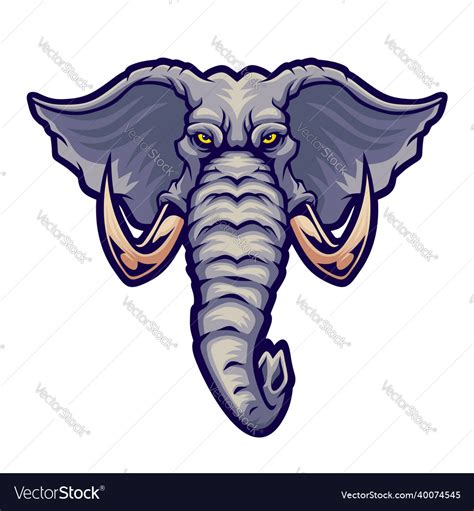 Elephant head Royalty Free Vector Image - VectorStock