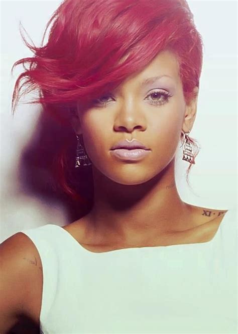 Rihanna Short Hairstyles Red