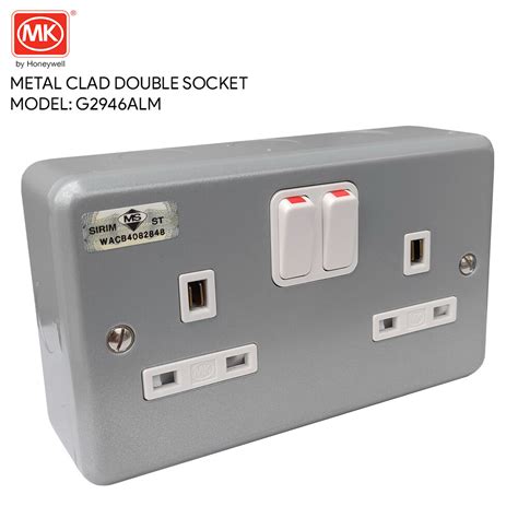 Mk 2 Gang 13a Shuttered Switched Outlet Double Metal Clad Lazada