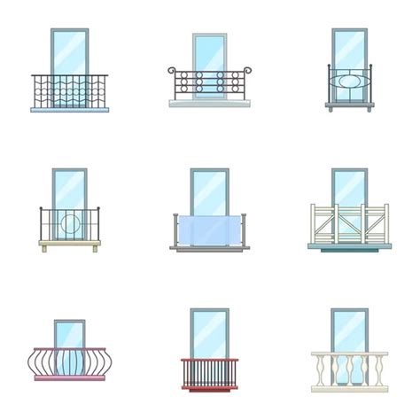 House Balcony Icon Set Flat Style Stock Vector By Ylivdesign