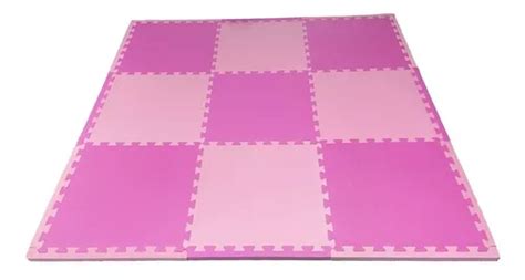 Kit 9 Tatame Tapete Eva 50x50x2cm Bordas 20mm Bebê Rosa Frete grátis