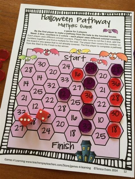 A Halloween Math Game With Dices And Numbers