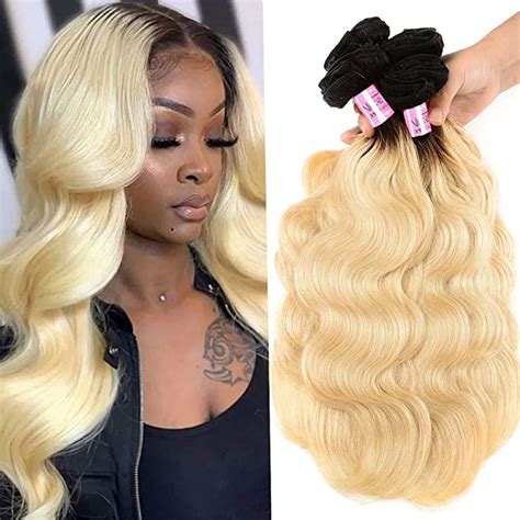 Amazon Unice A Ombre Blonde Body Wave Human Hair Bundle