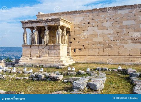 Erechtheion Temple With Caryatid Porch On The Acropolis Athens Greece