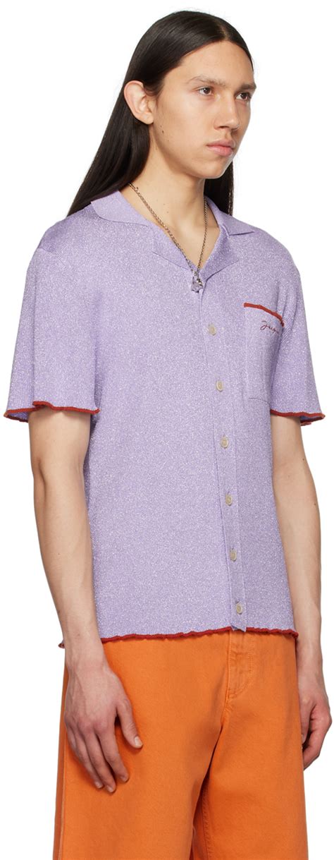 Jacquemus Purple Le Raphia La Maille Prata Shirt Jacquemus