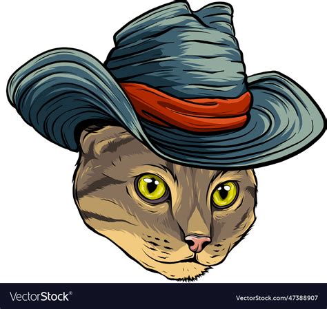 Hand draw of cat head design Royalty Free Vector Image