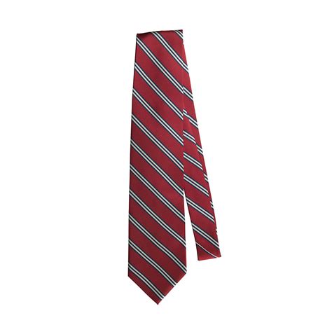 Red / Navy / White Striped Tie (48 inch) - Merry Mart Uniforms