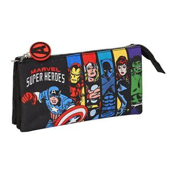 Estojo Escolar Triplo Marvel Avengers Super Heroes