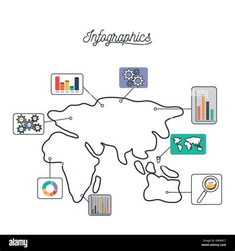 Infografiken Und Statistiken Mit Karte Von Europa Afrika Asien Und