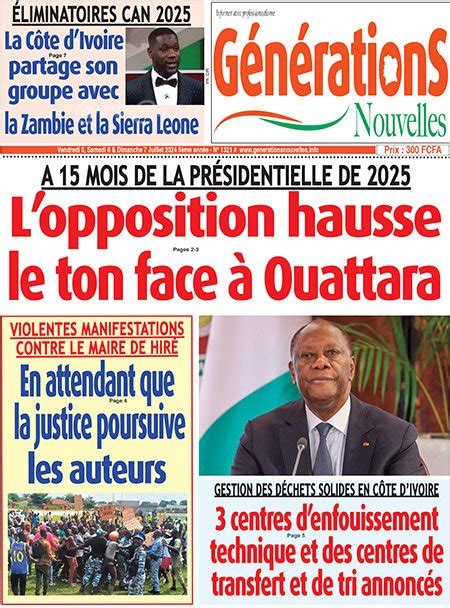 Titrologie de Générations Nouvelles N1321 du vendredi 5 juillet 2024