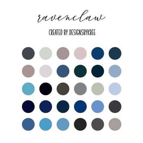 Ravenclaw Color Palette Procreate Color Inspiration