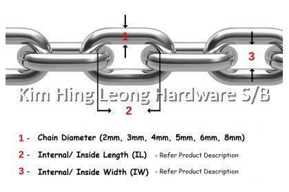 Stainless Steel Aisi Chain Chain Link Rantai Mm Mm Mm