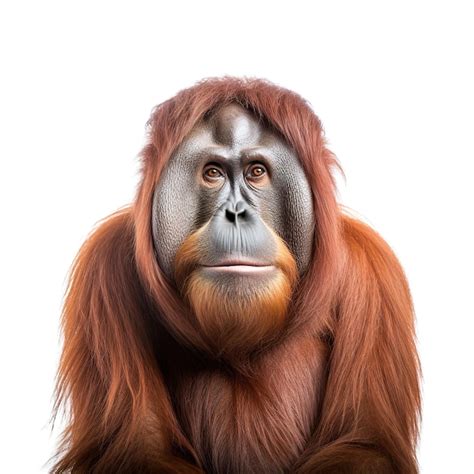 Premium Ai Image Image Of Big Male Orangutan Orange Monkey On White