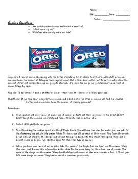 Oreo Performance Task By Lyric Portwood Teachers Pay Teachers