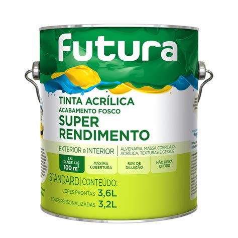 Tinta Acrílica Super Rendimento Amarelo Cromo 3 6l Futura Casa Combate