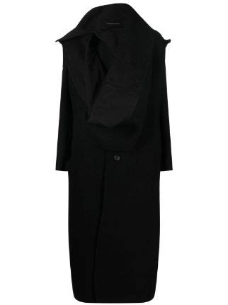 Yohji Yamamoto Big Collar Single Breasted Coat Farfetch