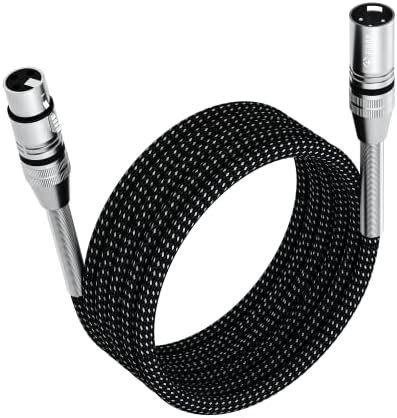 Fibbr Xlr Cable Ft M Microphone Cable Nylon Braided Xlr Male To